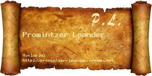Promintzer Leander névjegykártya